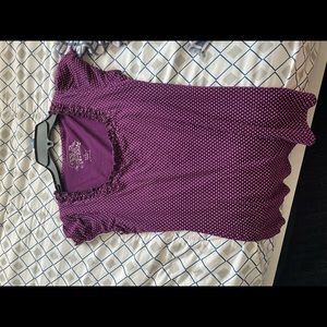 Purple polka dot blouse